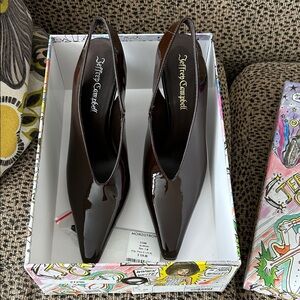Jeffrey Campbell Dark Brown Patent Heels